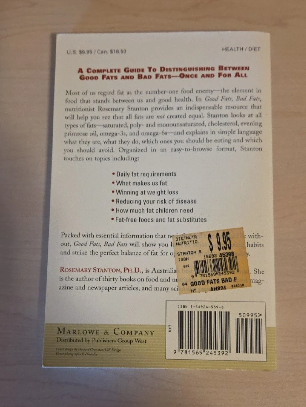 Good Fats Bad Fats by Rosemary Stanton, Ph.D.